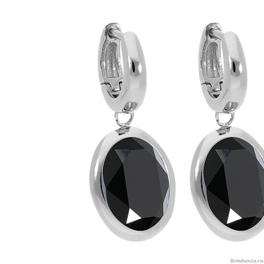 Серьги Qudo, Creole TIVOLA small S jet, 310533 BW/S Серьги Qudo, Creole TIVOLA small S jet, 310533 BW/S